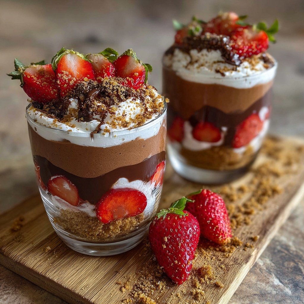 Chocolate Strawberry Dessert Glasses