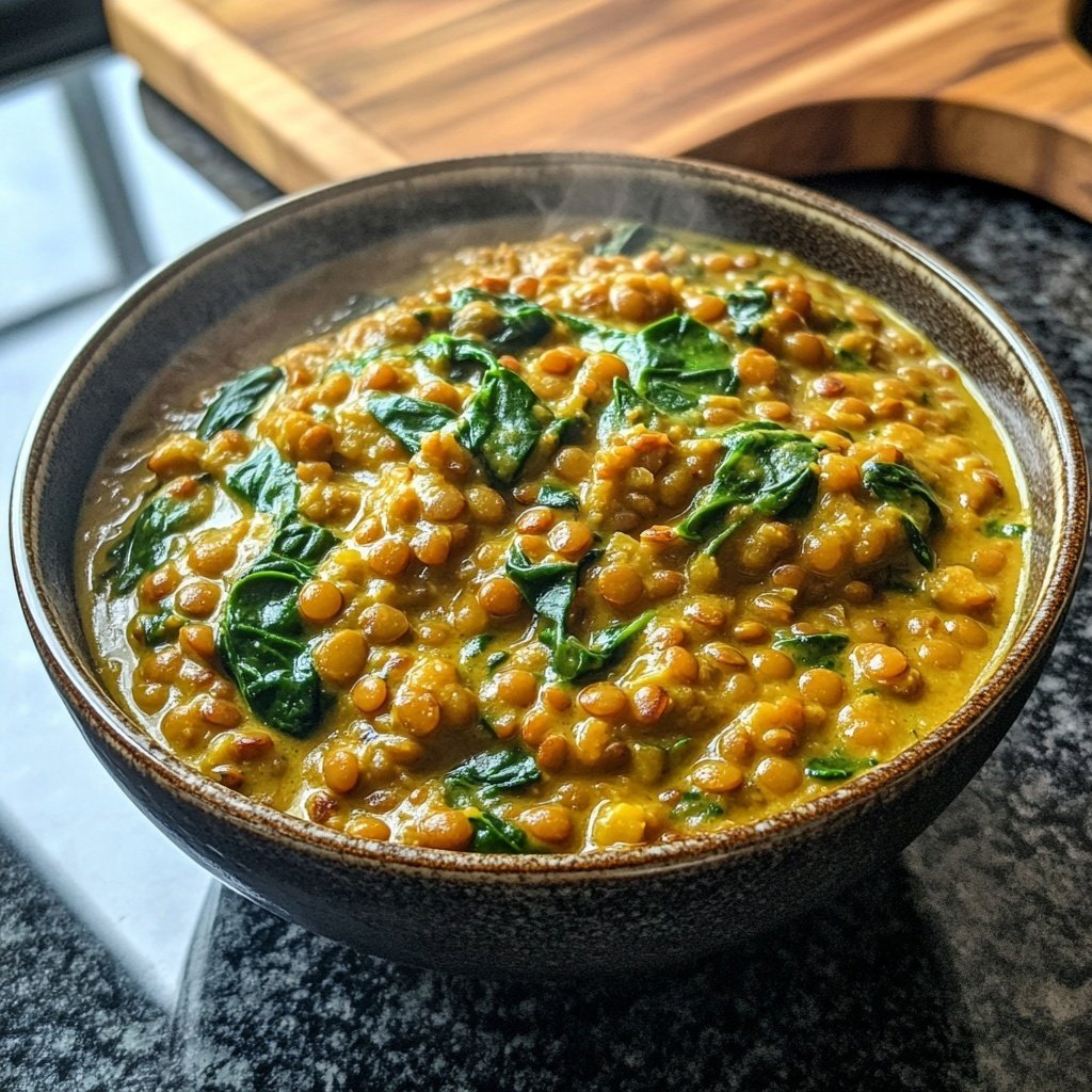 Healthy Lentil and Spinach Curry