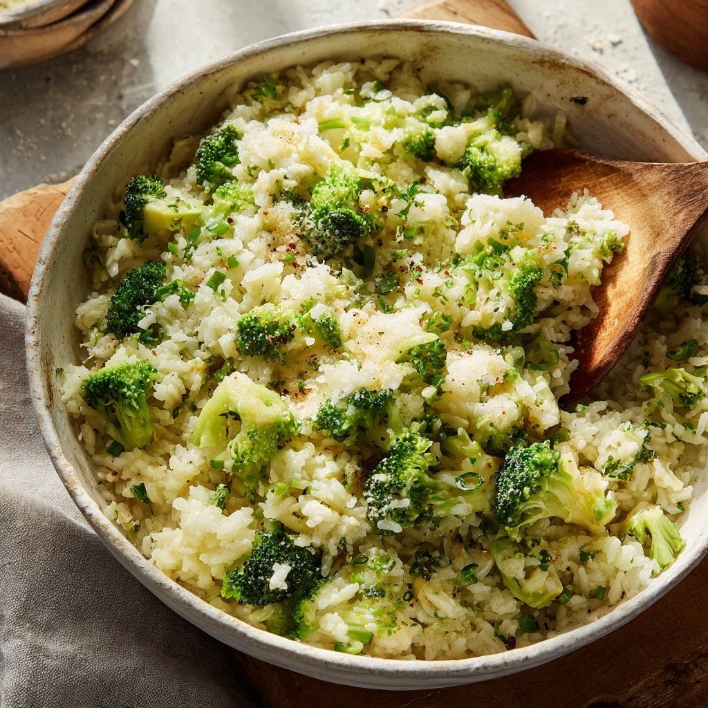 Creamy Broccoli Garlic Rice Bowl