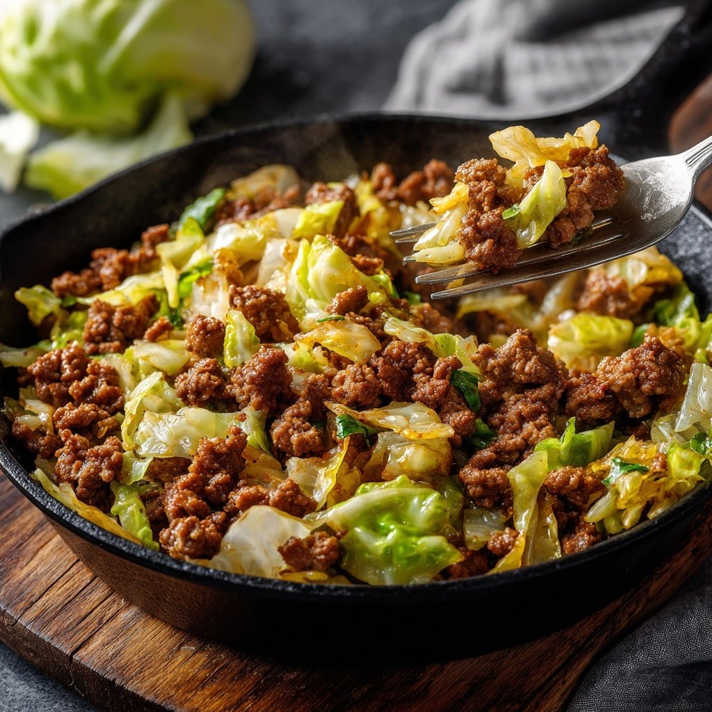 Ground Beef And Cabbage Skillet