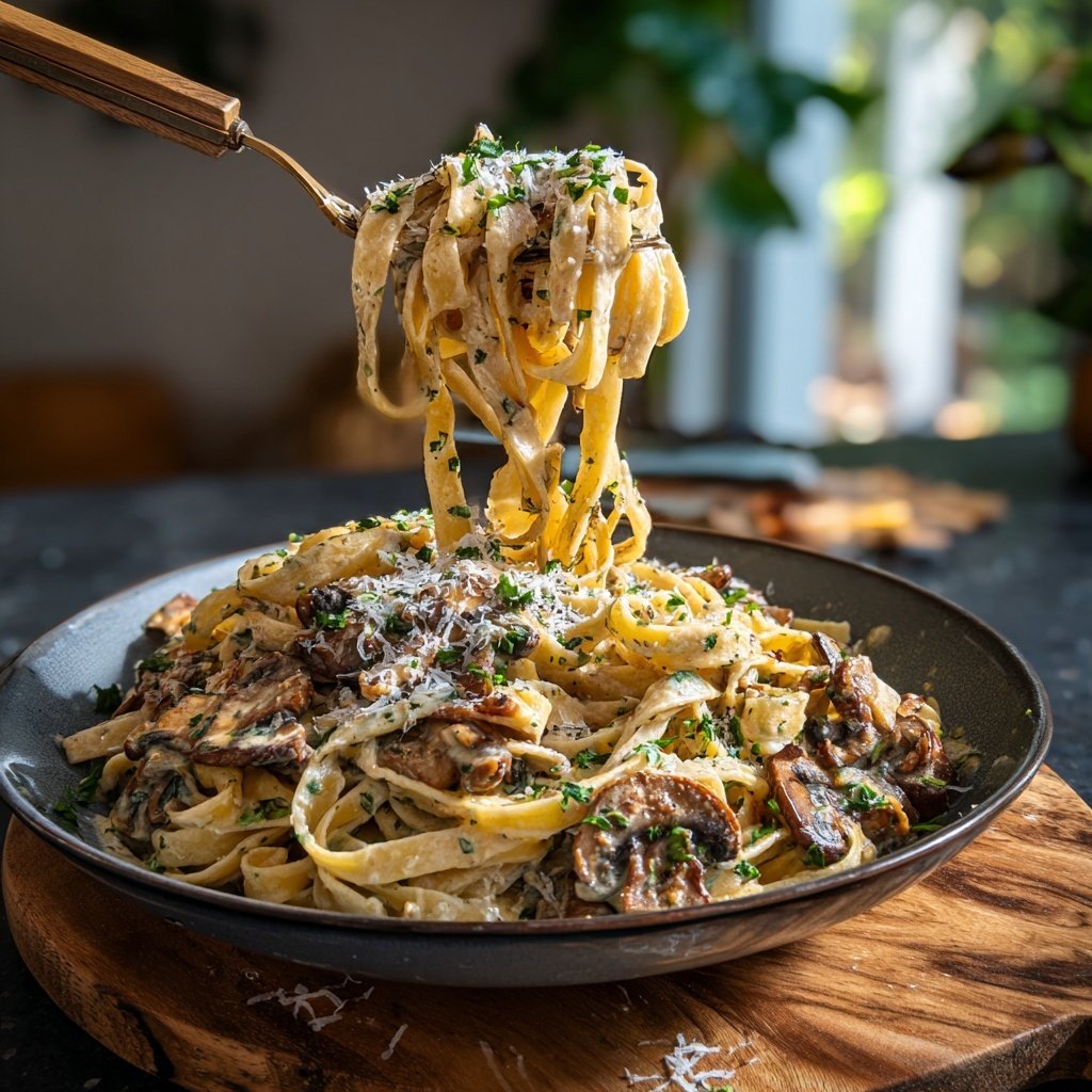 Easy Pasta With Creamy Mushroom Sauce