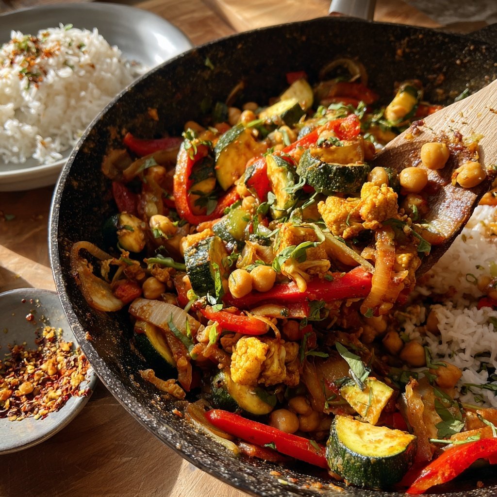 Healthy Dinner Chickpea Vegetable Skillet