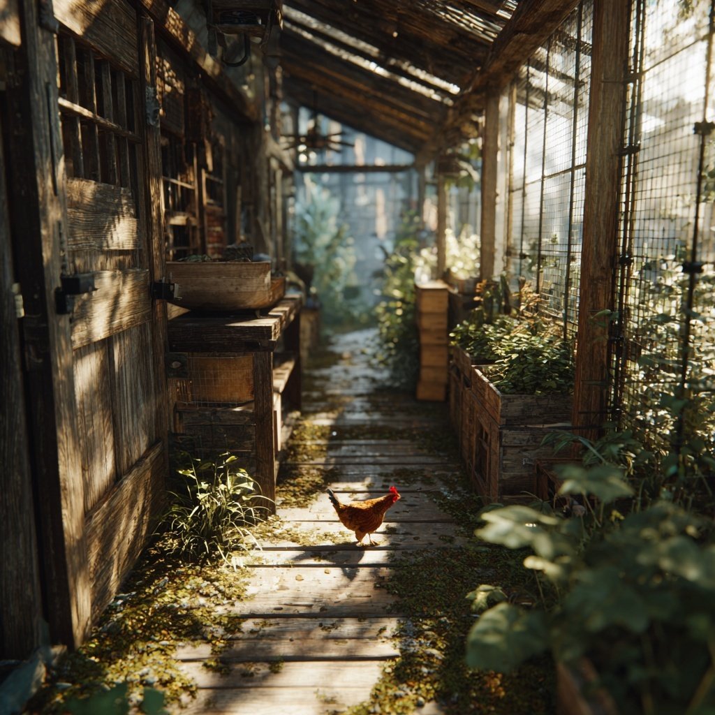 Chicken Run With Covered Walkway