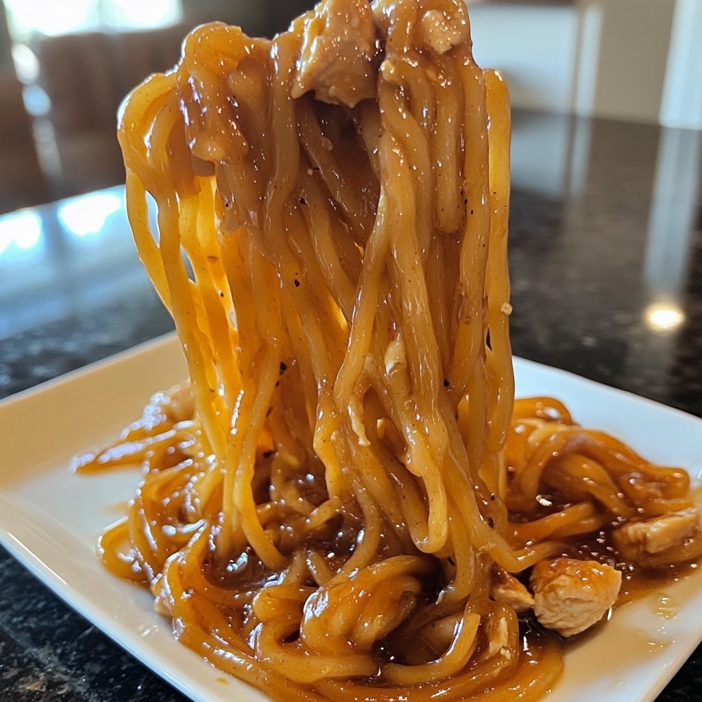 Sticky Garlic Chicken Noodles